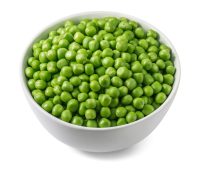Green,Peas,In,White,Bowl,Set.,Top,And,Side,View