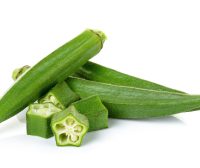 Sliced,Okra,Isolated,On,The,White,Backgroud.